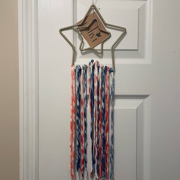 Ushvi Metallic Gold 8” Double Star Handwoven Fringed Americana Wall Decor NWT - Picture 7 of 12
